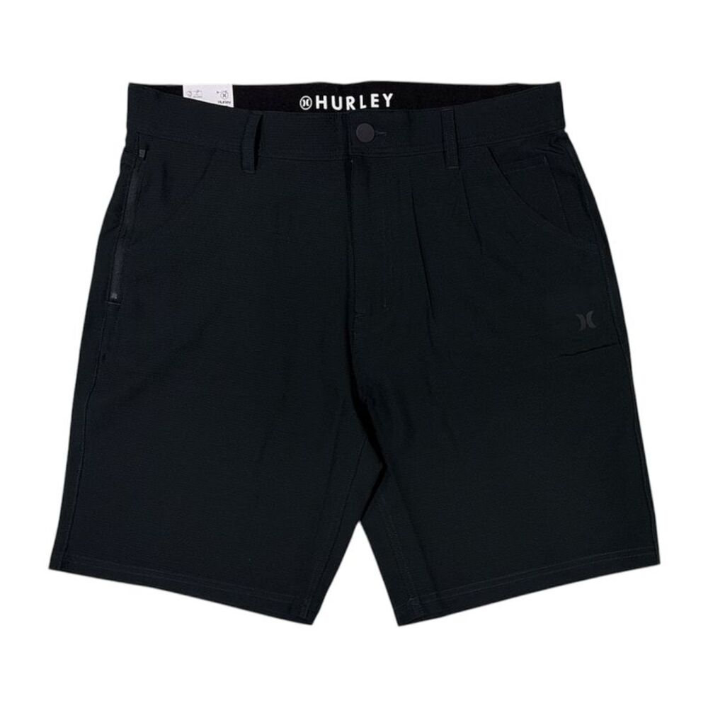 Hurley Men's Lightweight Regular 4-Way Stretch Fit Trek Hybrid Short - Black